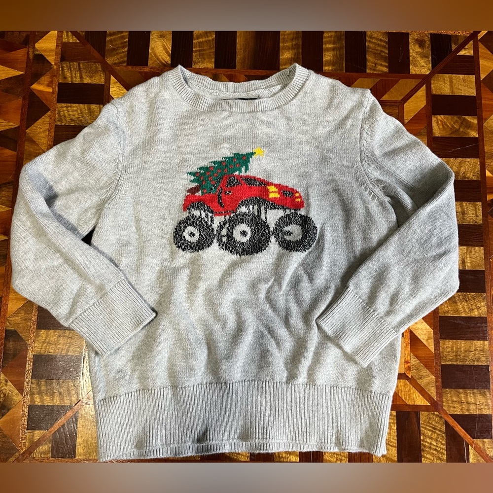 Oshkosh Christmas Monster Truck Sweater